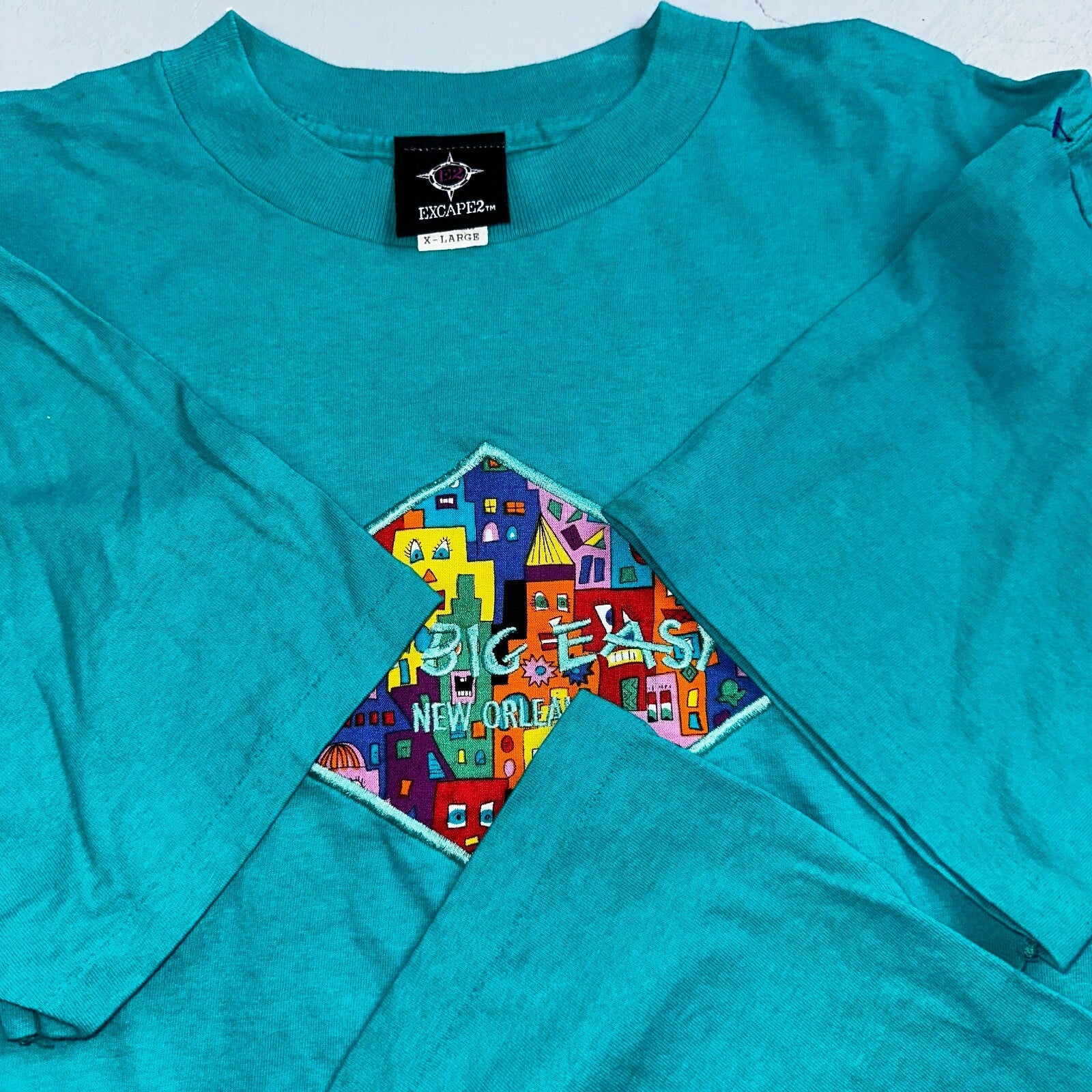 New Orleans Big Easy Embroidery VTG T Shirt 90s Single Stitch Travel USA Fun