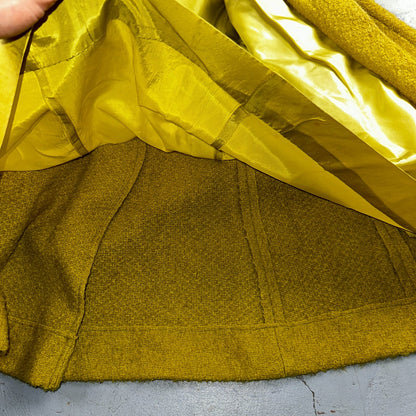 Vintage 60s Green Tennis Wool Coat ILGWU Union Mod Double Breasted Rockabilly