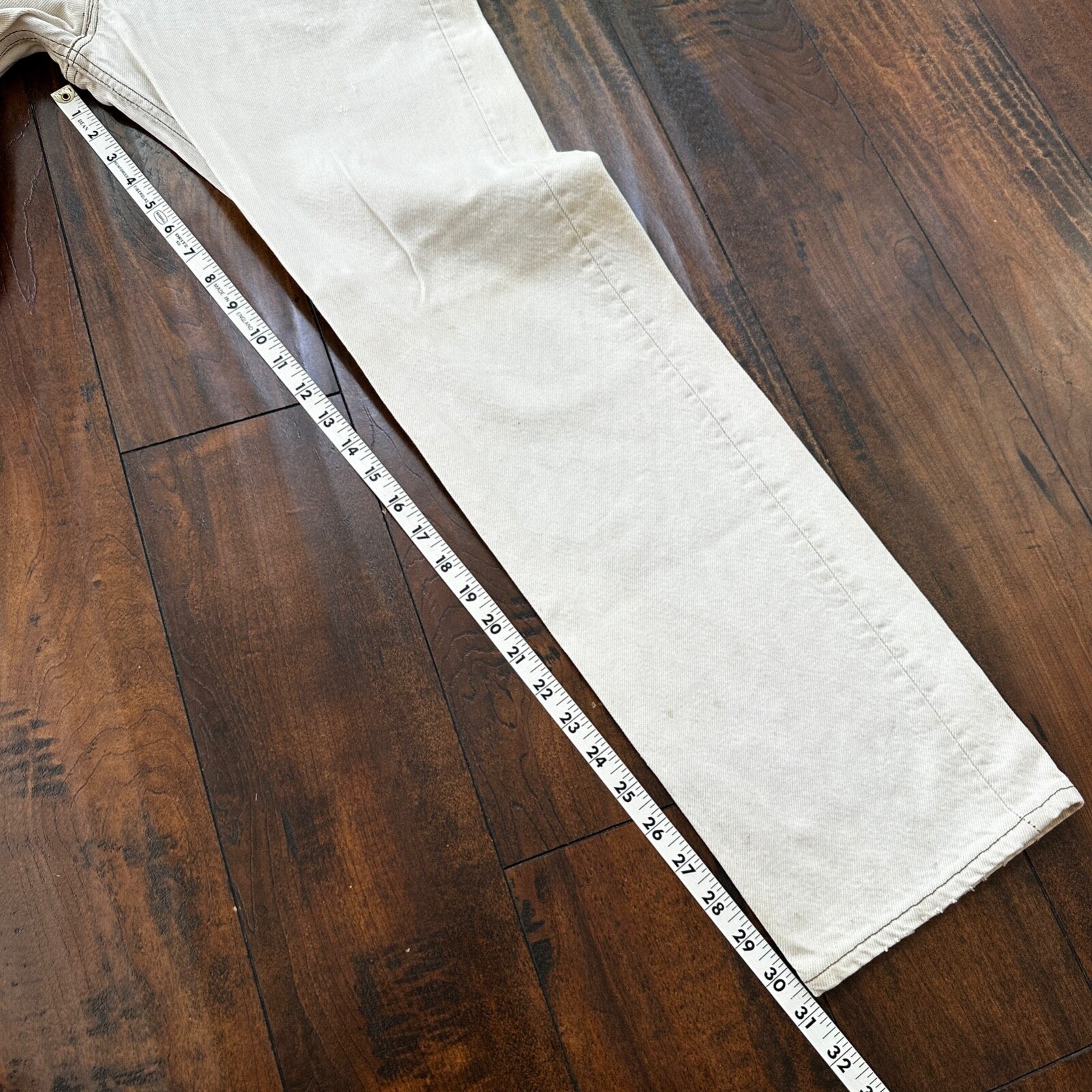 VTG 90s Levis 501 Button Fly 32x32 USA Tag Jeans Straight Wash White Act 30x31