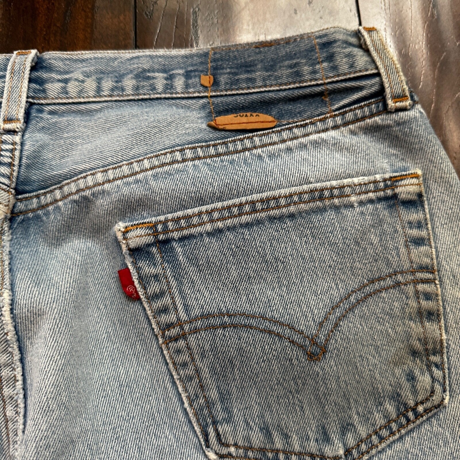 VTG 90s Levis 501 Button Fly 38x33 USA Tag Jeans Straight Wash Blue XX Act 34x28