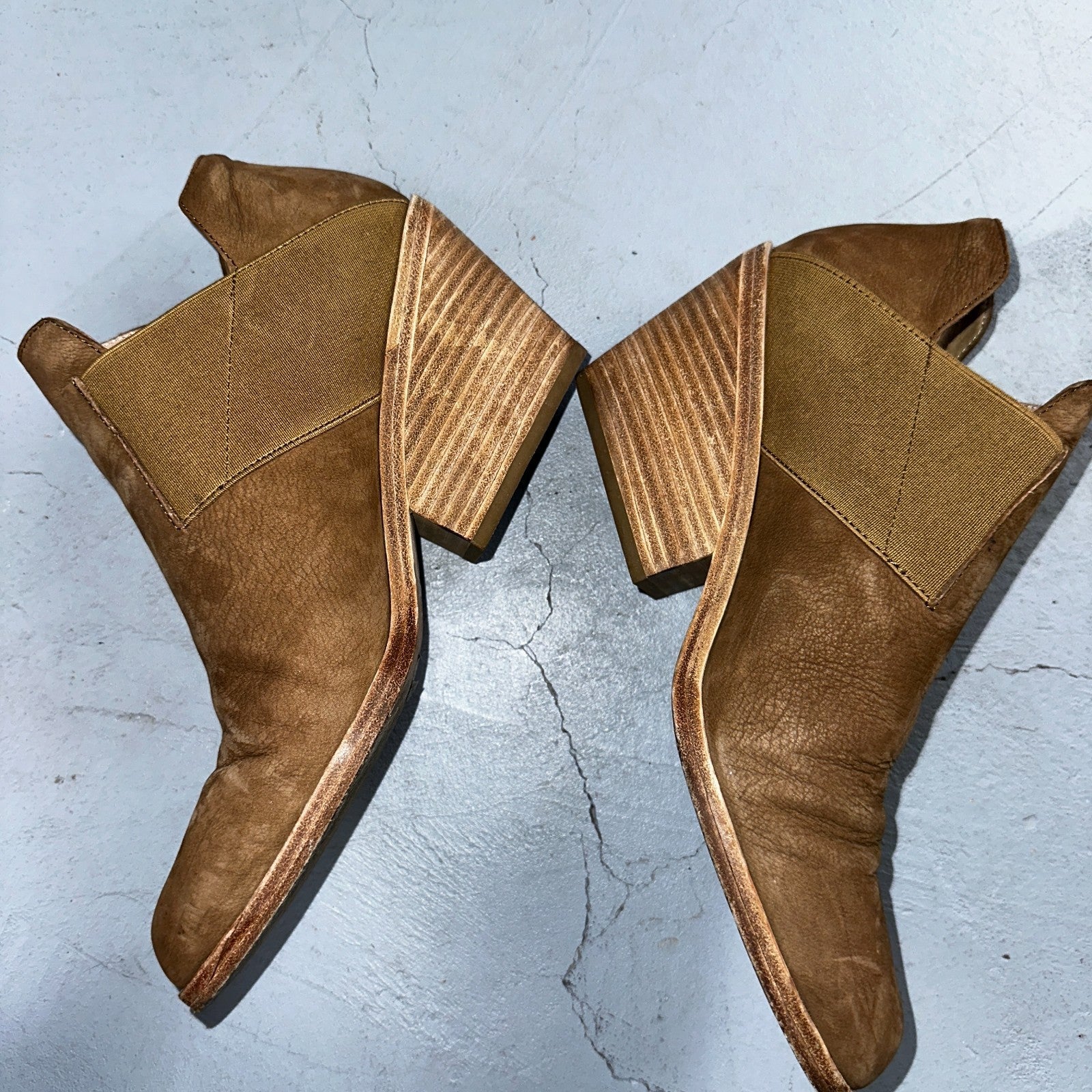 Eileen Fisher Vero Cuoio Evan Tan Soft Leather Ankle Booties Boots Size 9.5