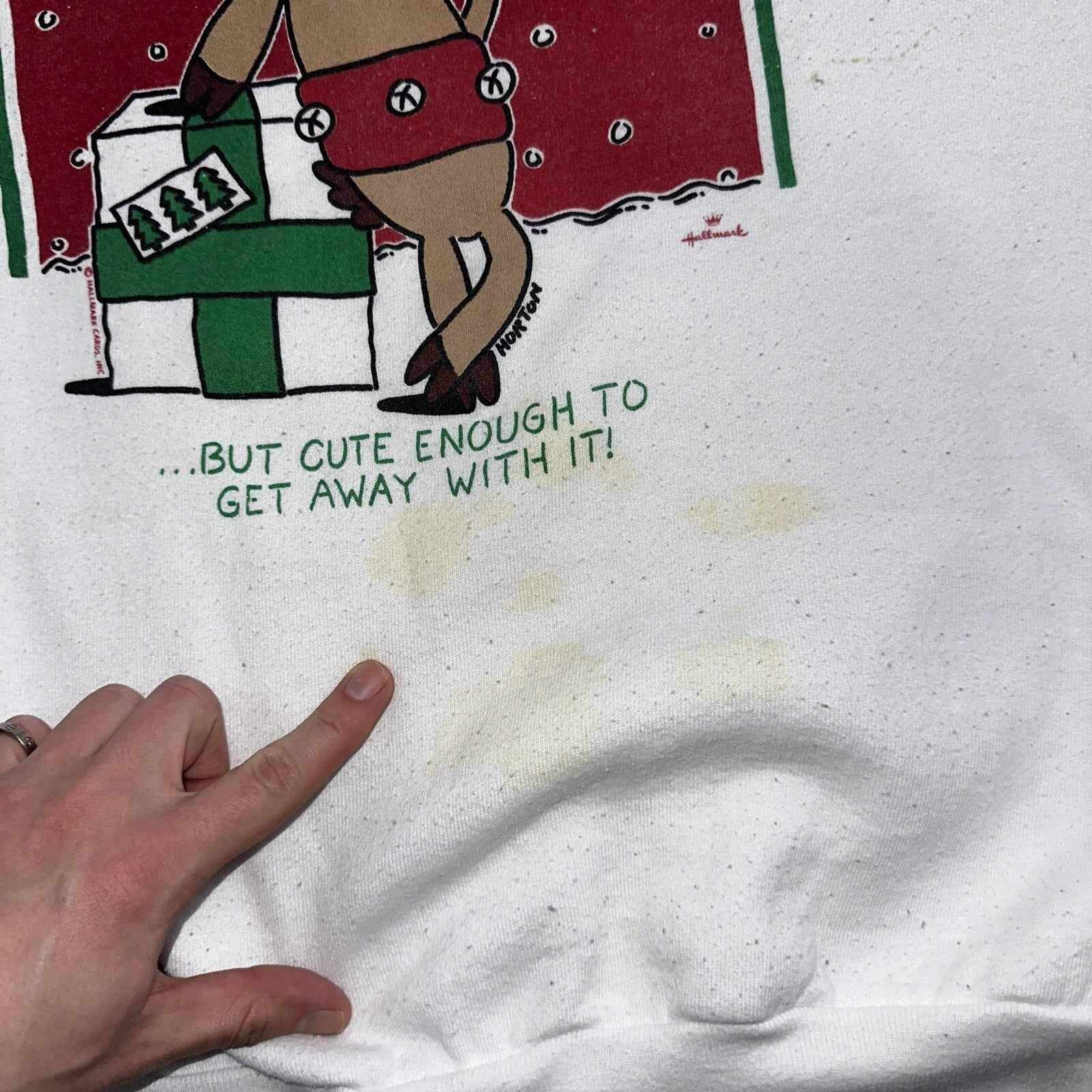 Vintage Hallmark Cards Horton Naughty Christmas Sweater Sz XL Sweatshirt Funny