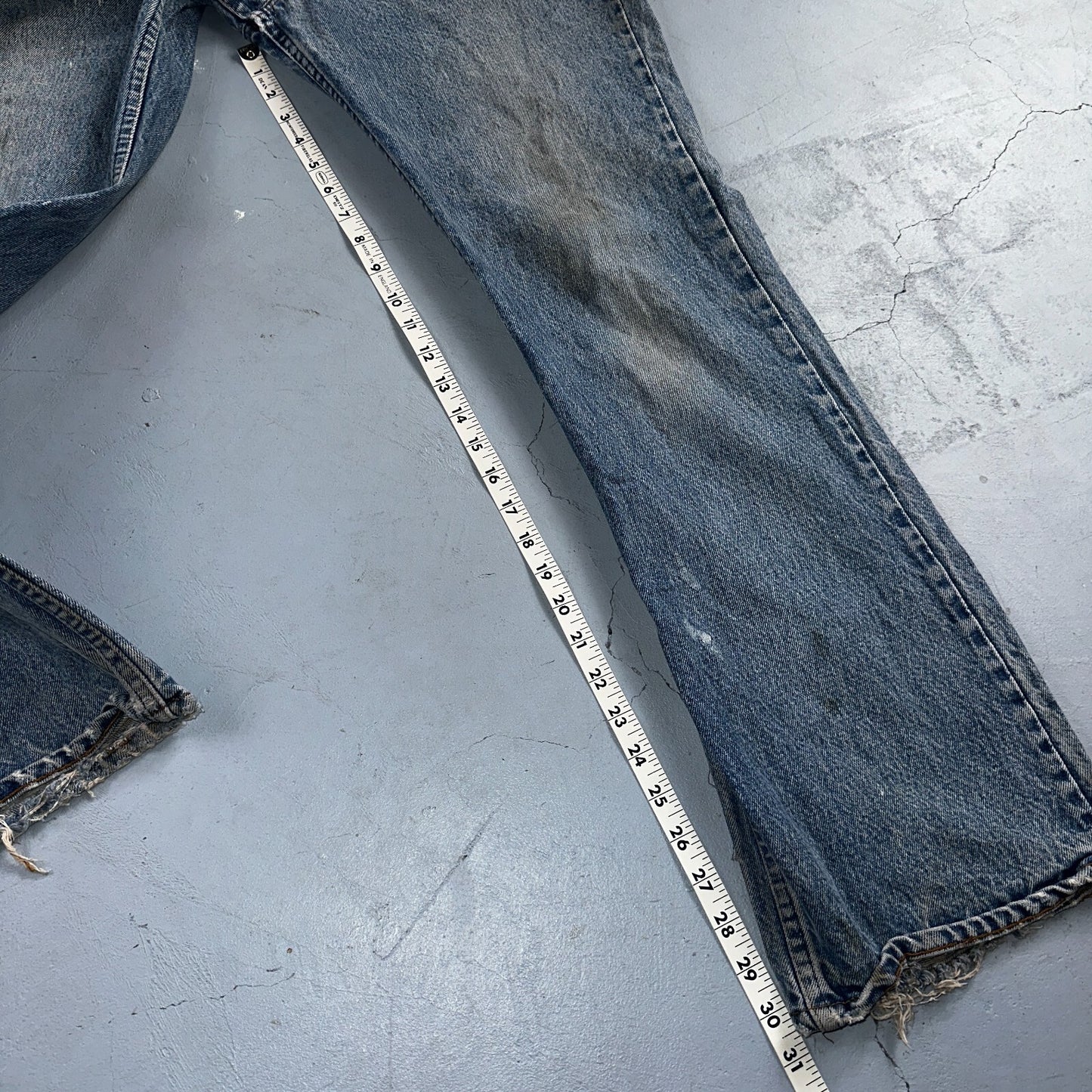 Levis 517 Vintage 80s USA Red Tab Bootcut Flare Blue Denim Jeans Act 34x30