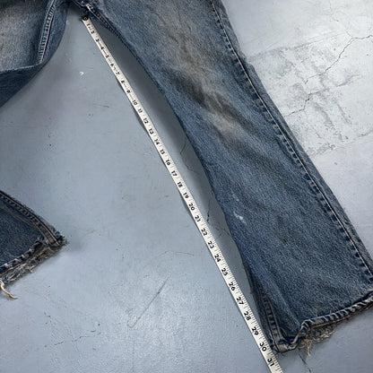 Levis 517 Vintage 80s USA Red Tab Bootcut Flare Blue Denim Jeans Act 34x30