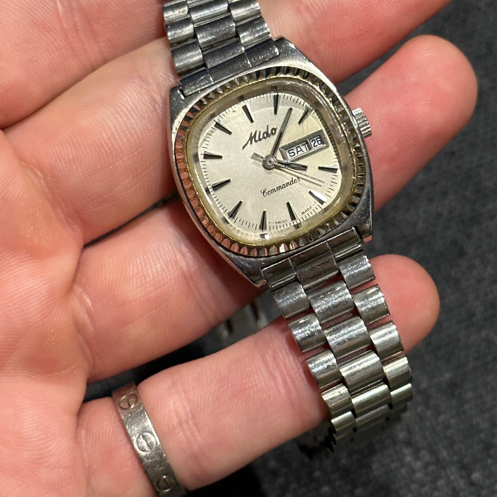 Mido Commander Automatic Silver Dial Stainless Steel Lady's Watch SWISS VINTAGE