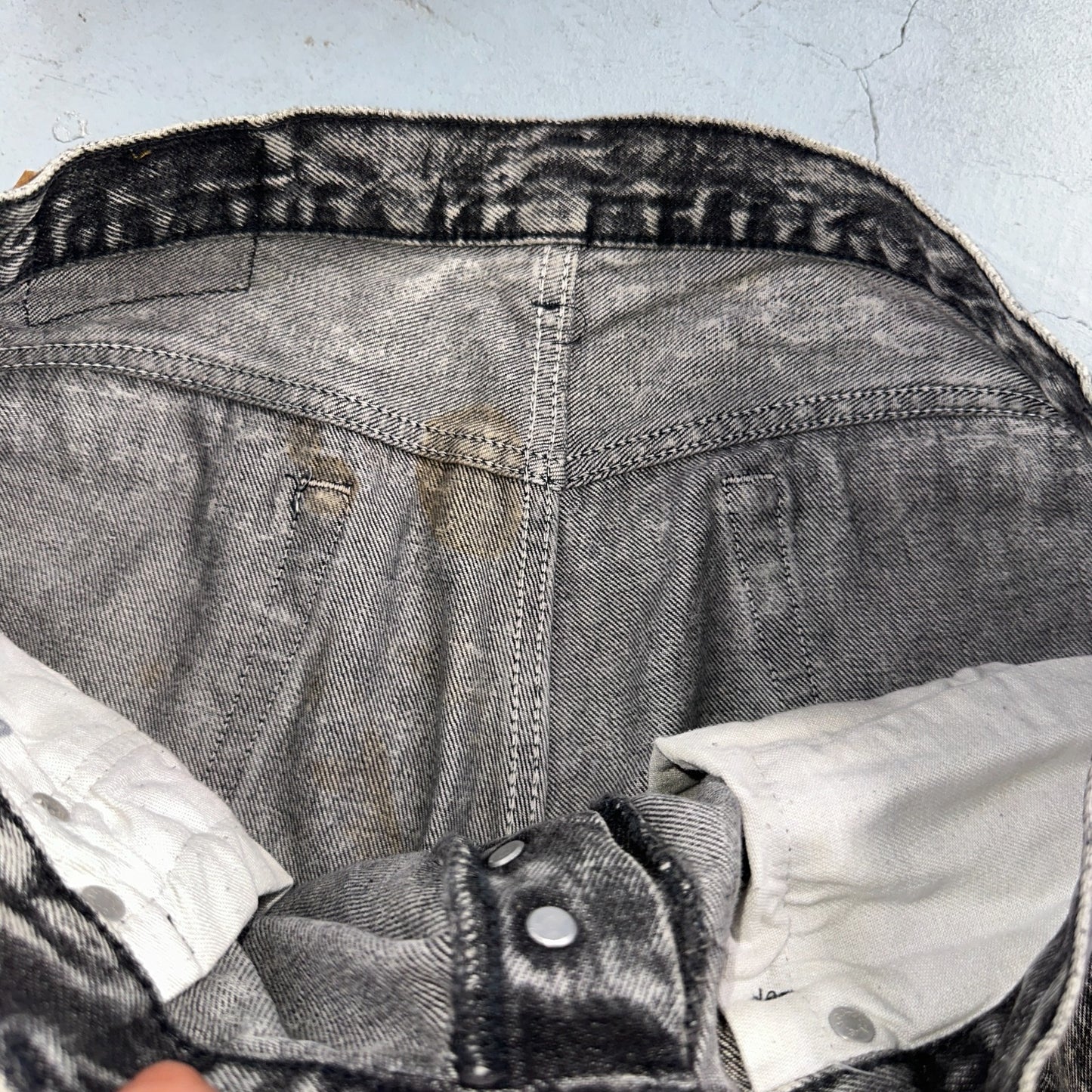 Levis 501 Vintage 80s USA XX Straight Leg Jeans Gray Acid Wash 36x30 Act 34x29