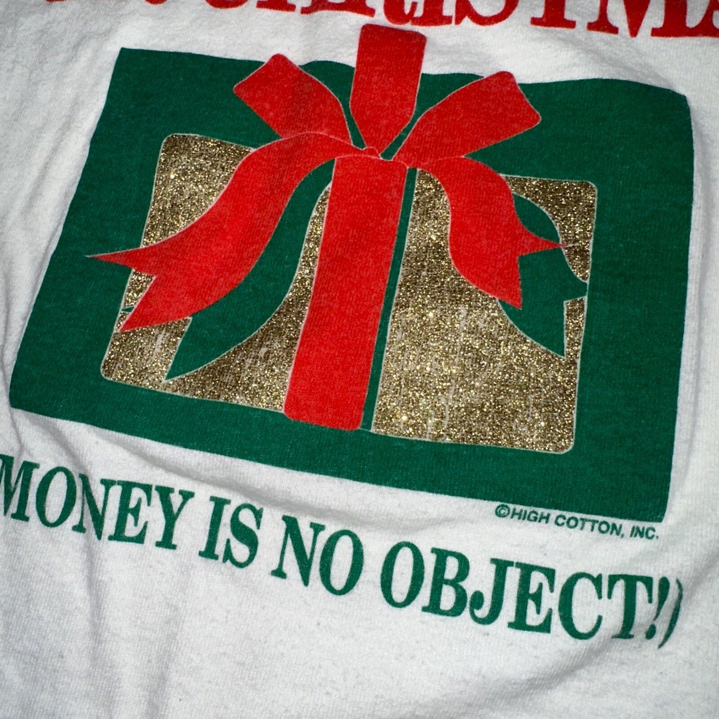Christmas Vintage T Shirt 90s Single Stitch White Present Gift Funny Quote Text