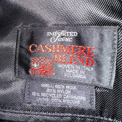 Silver Cloud Mens Coat 44R Black Cashmere Blend Italy Peacoat Jacket Long Winter