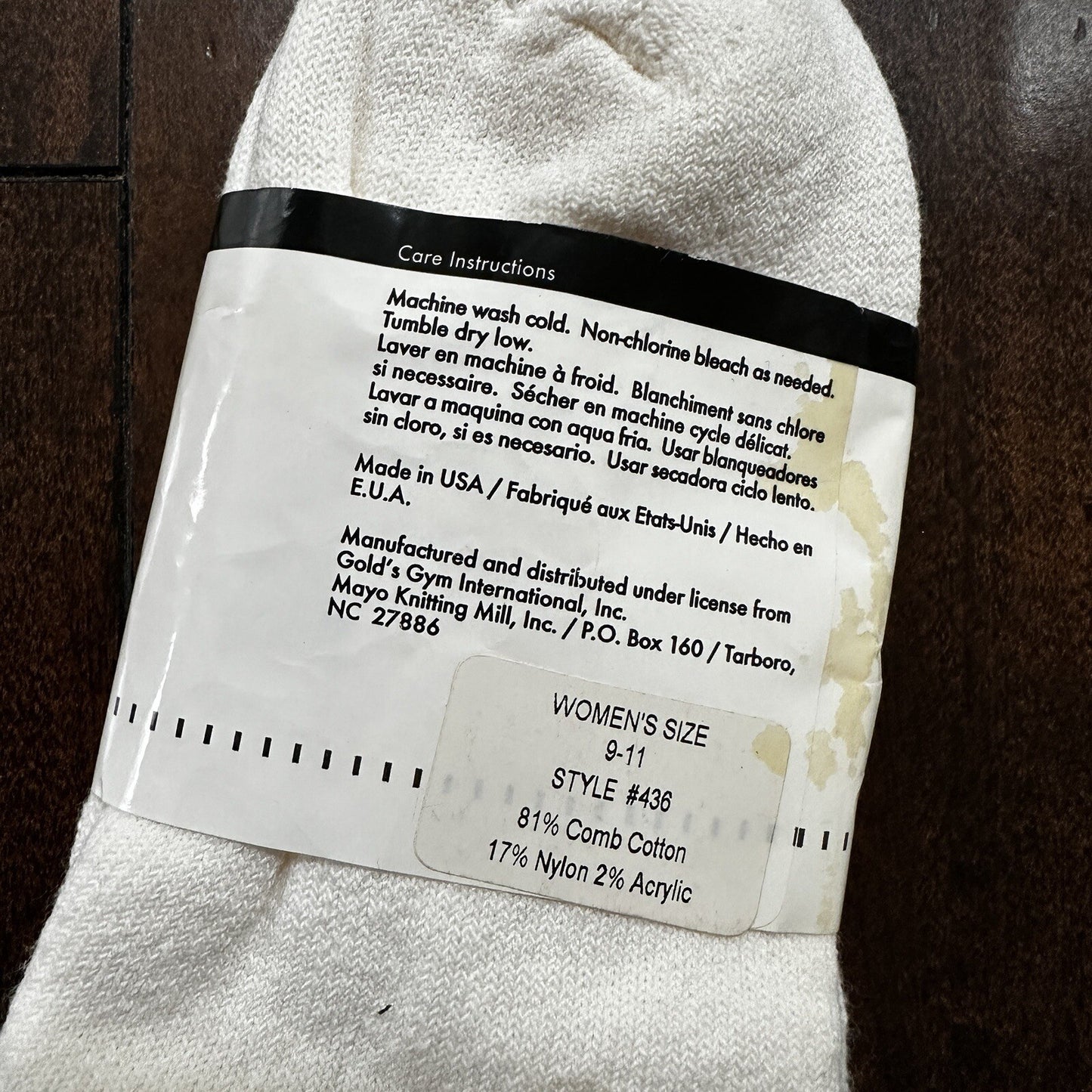 Golds Gym Women's Crew Socks Running Crew Socks 80s White Vtg 90s USA W9-11