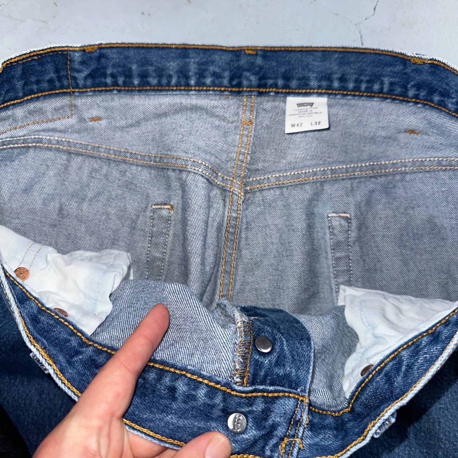 Levis 501 Vintage Y2K XX Straight Leg Jeans Blue Med Wash 42x32 Act 39x28