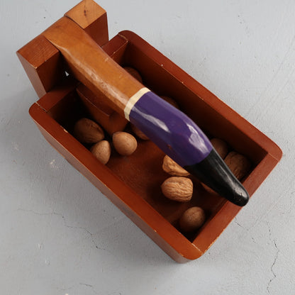 VTG Canadian Goose Duck Nut Cracker Bowl Wooden Shell Cracker Hand Painted Broke