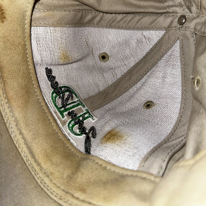 John Deere VTG Hat Cap Snapback Yellow Stained Tractor Fun Farmer Used