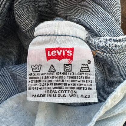 VTG Levis 501 XX Button Fly 90s USA Jeans Denim Straight Capri 34x30 Act 30x25