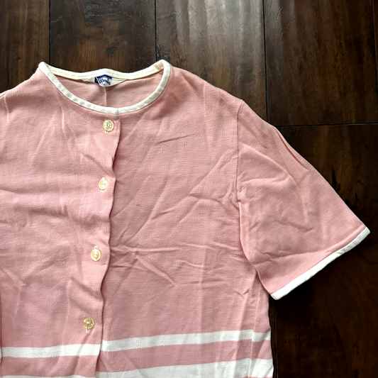 Vintage Bobbie Brooks Women's Pink Crewneck T-Shirt Size Small Rockabilly 80s