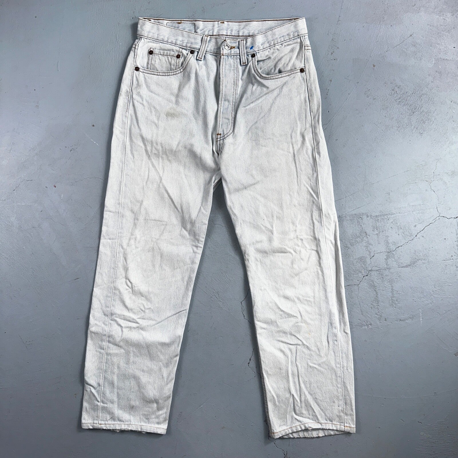 Levis 501 Vintage 90s USA XX Straight Leg Jeans Blue Light Wash 32x34 Act 29x26