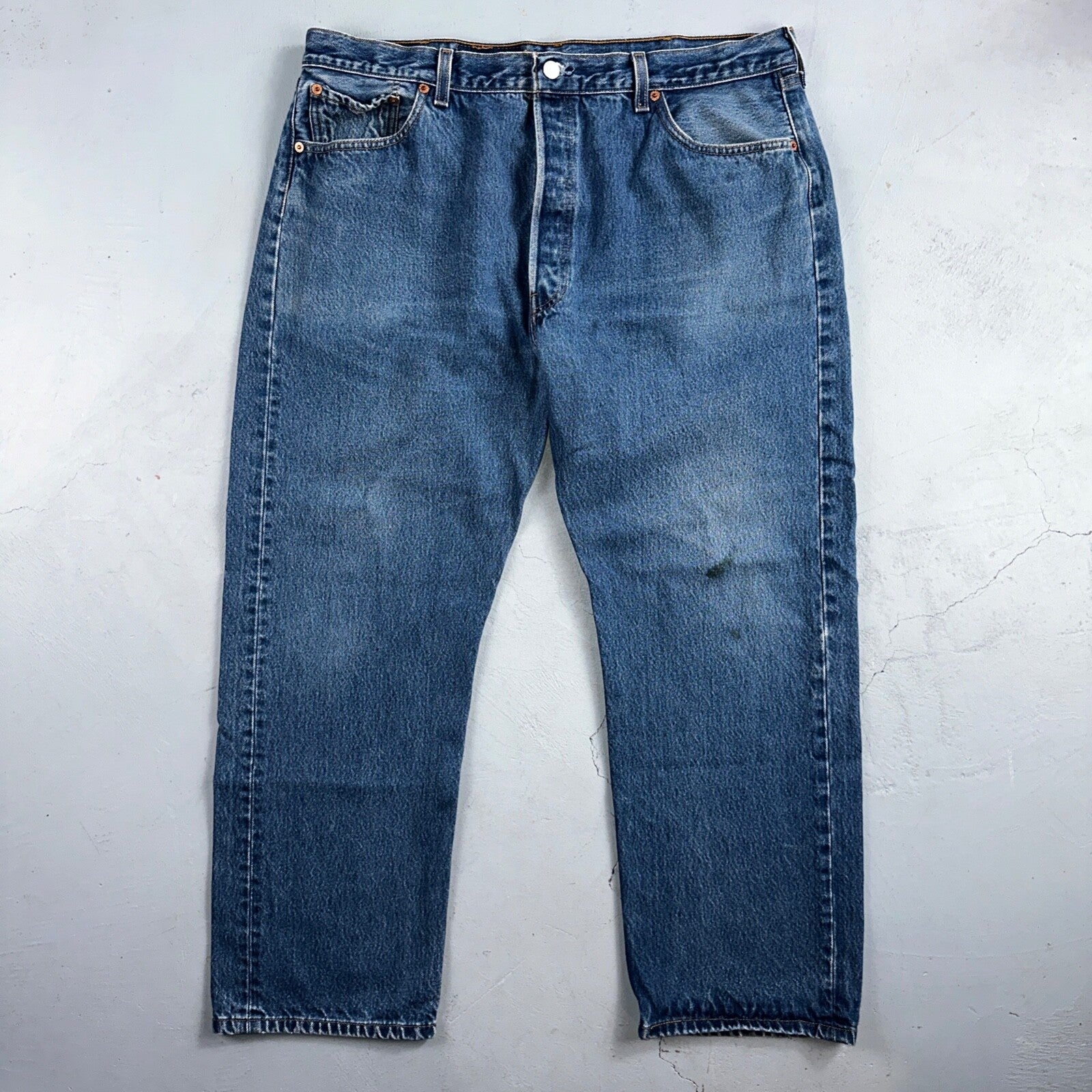 Levis 501 Vintage 90s USA XX Straight Leg Jeans Blue Med Wash 42x32 Act 38x27