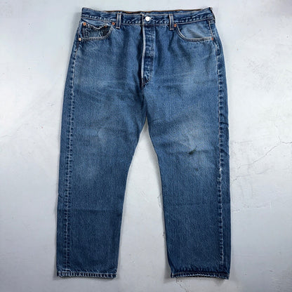 Levis 501 Vintage 90s USA XX Straight Leg Jeans Blue Med Wash 42x32 Act 38x27