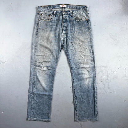 Levis 501 Vintage Y2K XX Straight Leg Jeans Blue Light Wash 34x34 Act 35x30