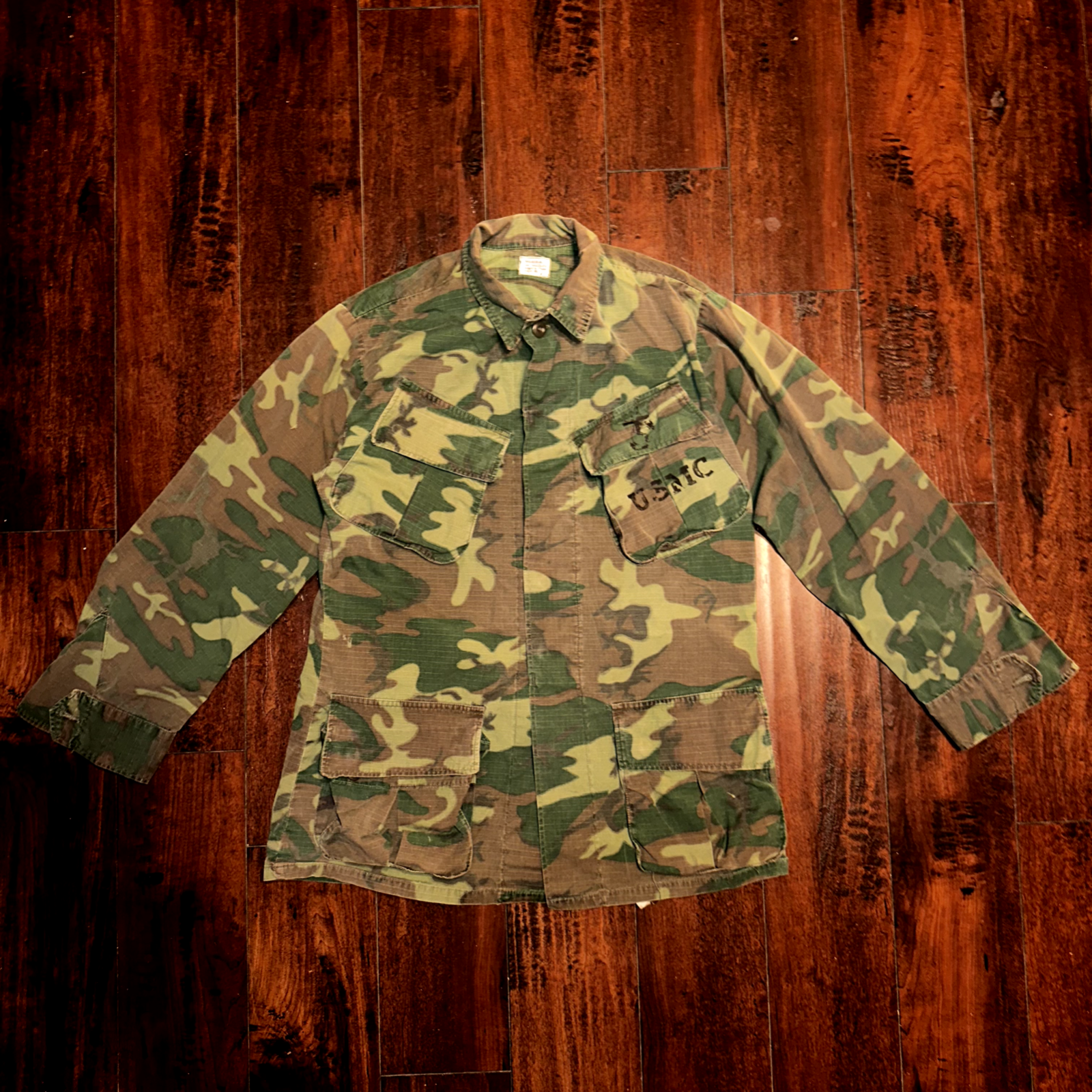 USMC 1968 Military Camouflage Wind Resistant Poplin Coat Camo Jacket Alpha 60s