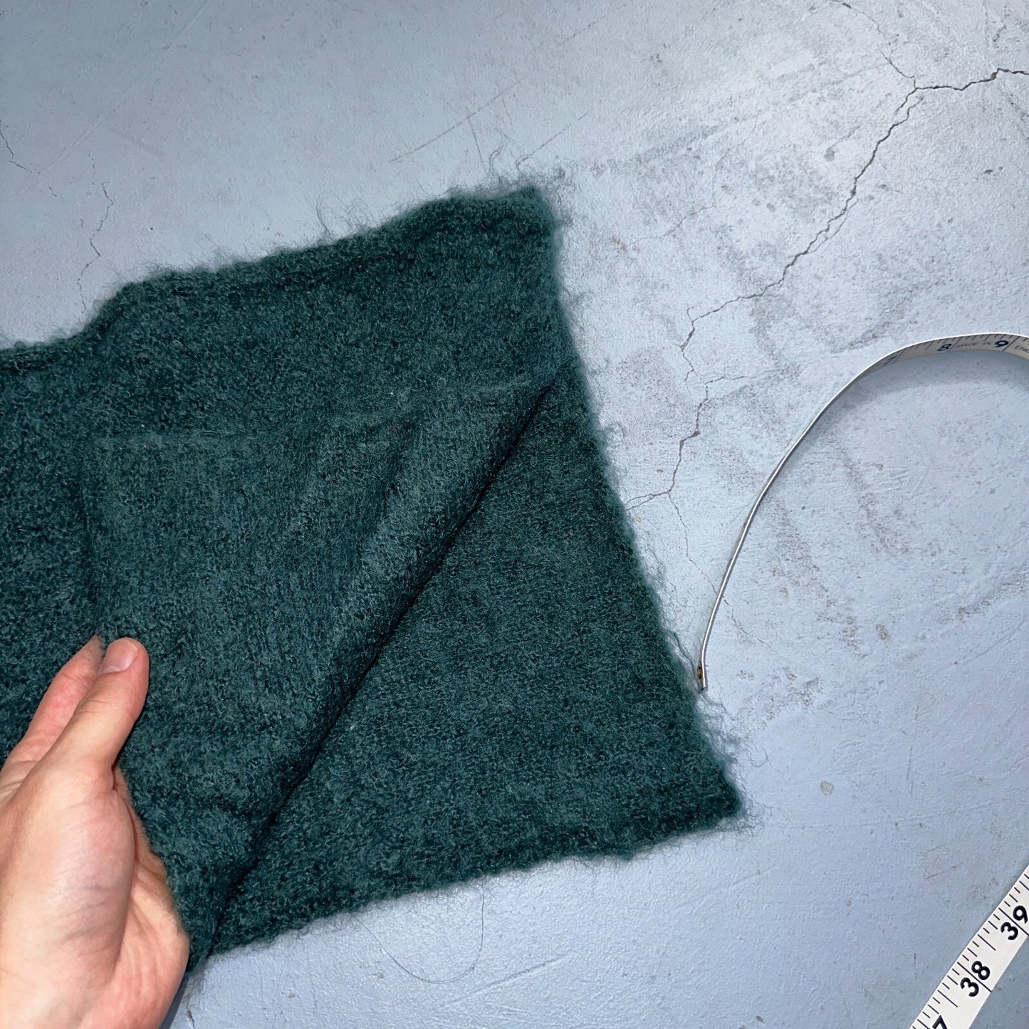 Nordstrom 1970s VTG Green Mohair Wool Winter Scarf and Hat RARE 70s Art Deco