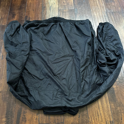VTG 90s Nike Windbreaker Track Jacket XL Black Basic Simple Has Flaws