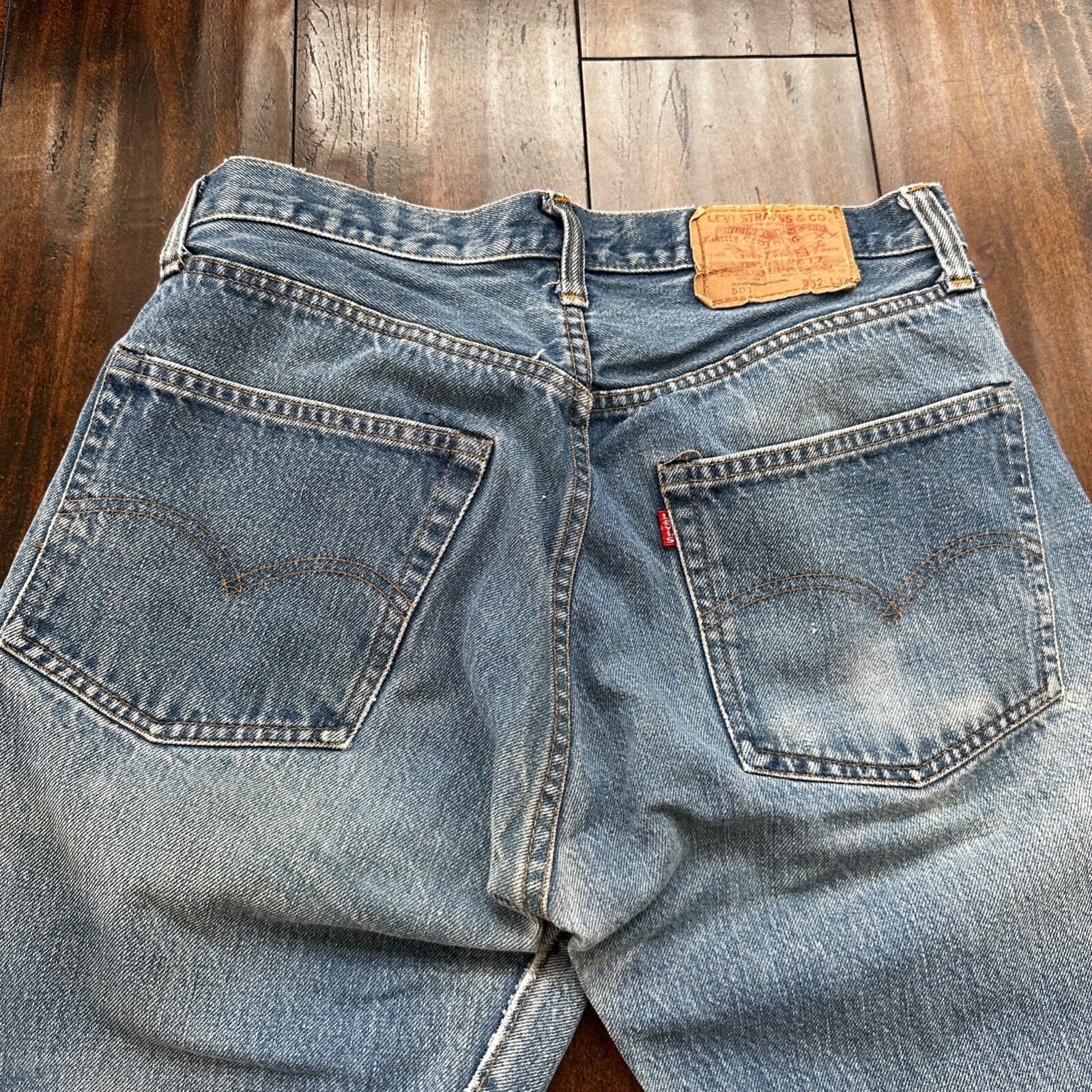 Levis Vintage 80s Redline Selvedge USA 501 XX Jeans 66 70s 32x34 Act 29x25