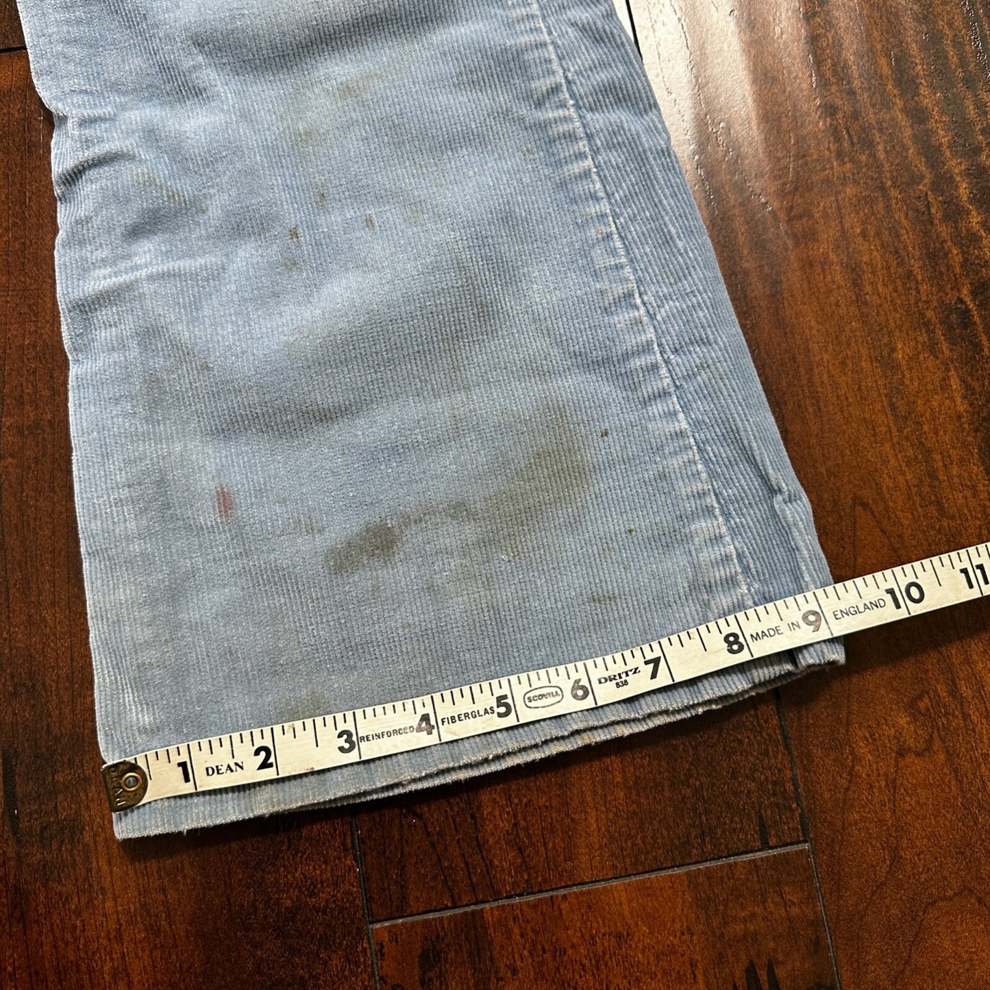 VTG 684 Corduroy Pants Bell Bottom USA 32x27 Boot Cut 1970s 70s Blue Talon