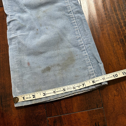 VTG 684 Corduroy Pants Bell Bottom USA 32x27 Boot Cut 1970s 70s Blue Talon