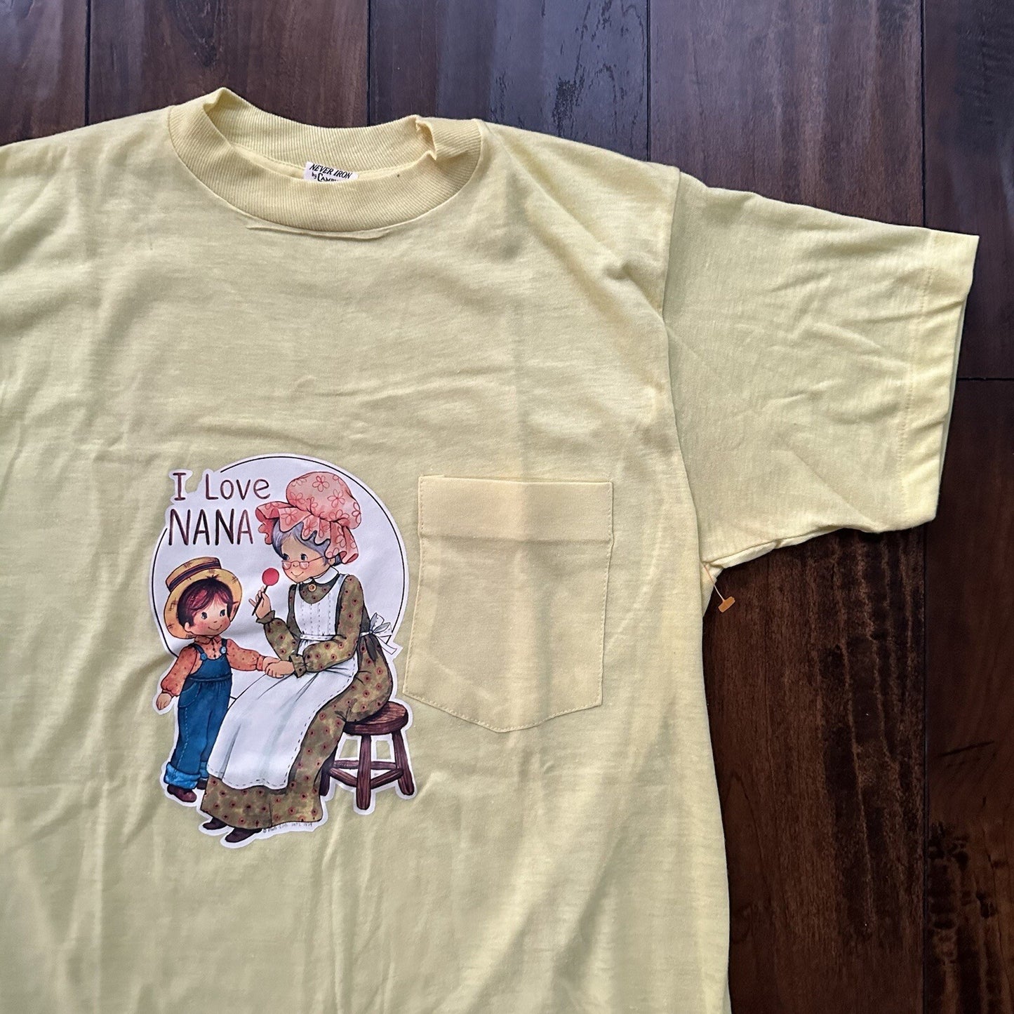 1970s I Love Nana Grandma Vintage T Shirt 70s Iron On Transfer Small 80s Cute