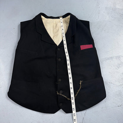 Antique 3 Pc Edwardian Morning Suit Black Wool Frock Coat Vest Pants 1890s 1900s