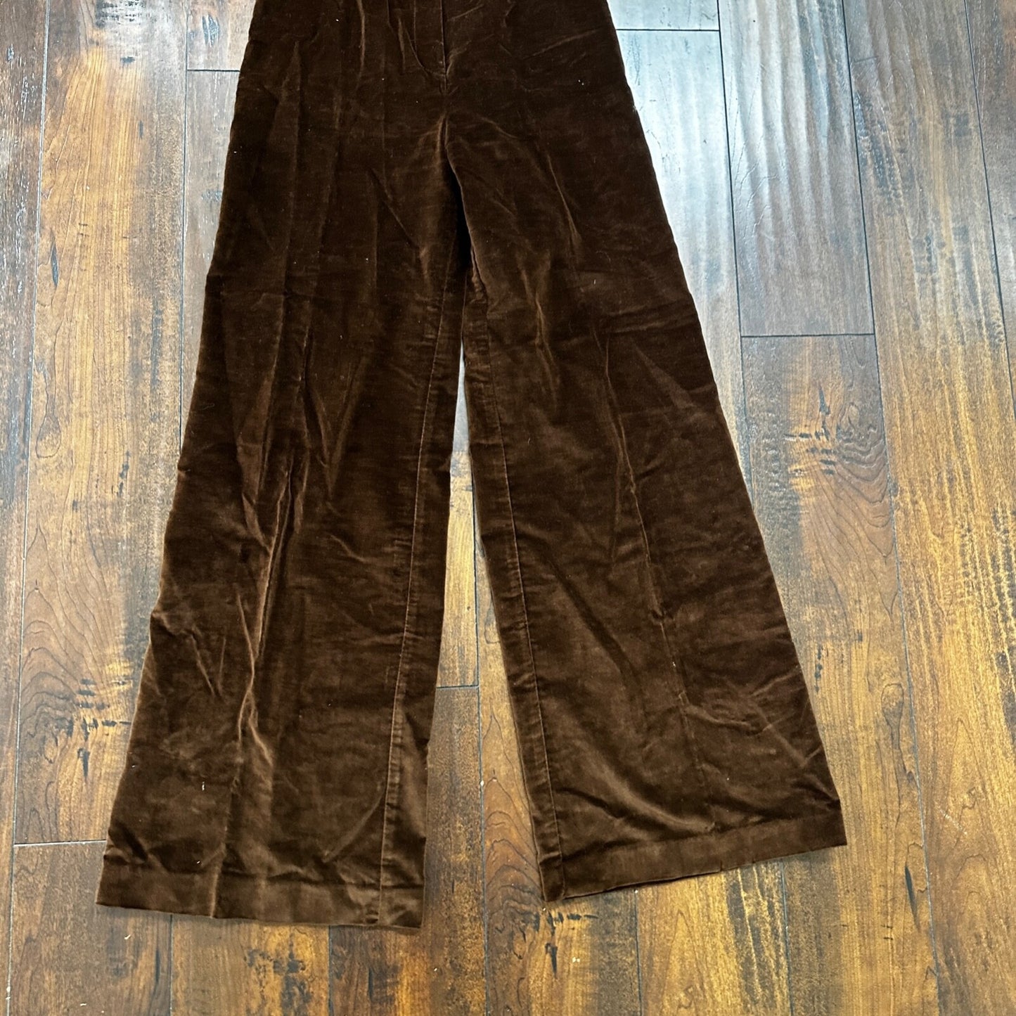 VTG Jantzen 1970s Pants 23x30 Brown Velour High Waist Flair Rockabilly 8