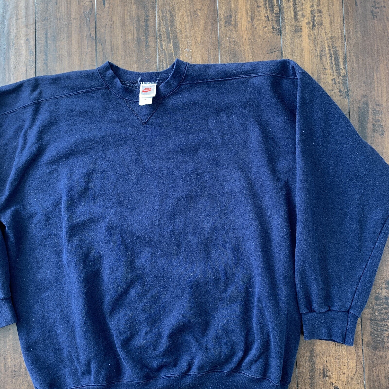 90s Vintage Nike Crewneck Sweater Blue Essential Hoodie Basic Center Swoosh