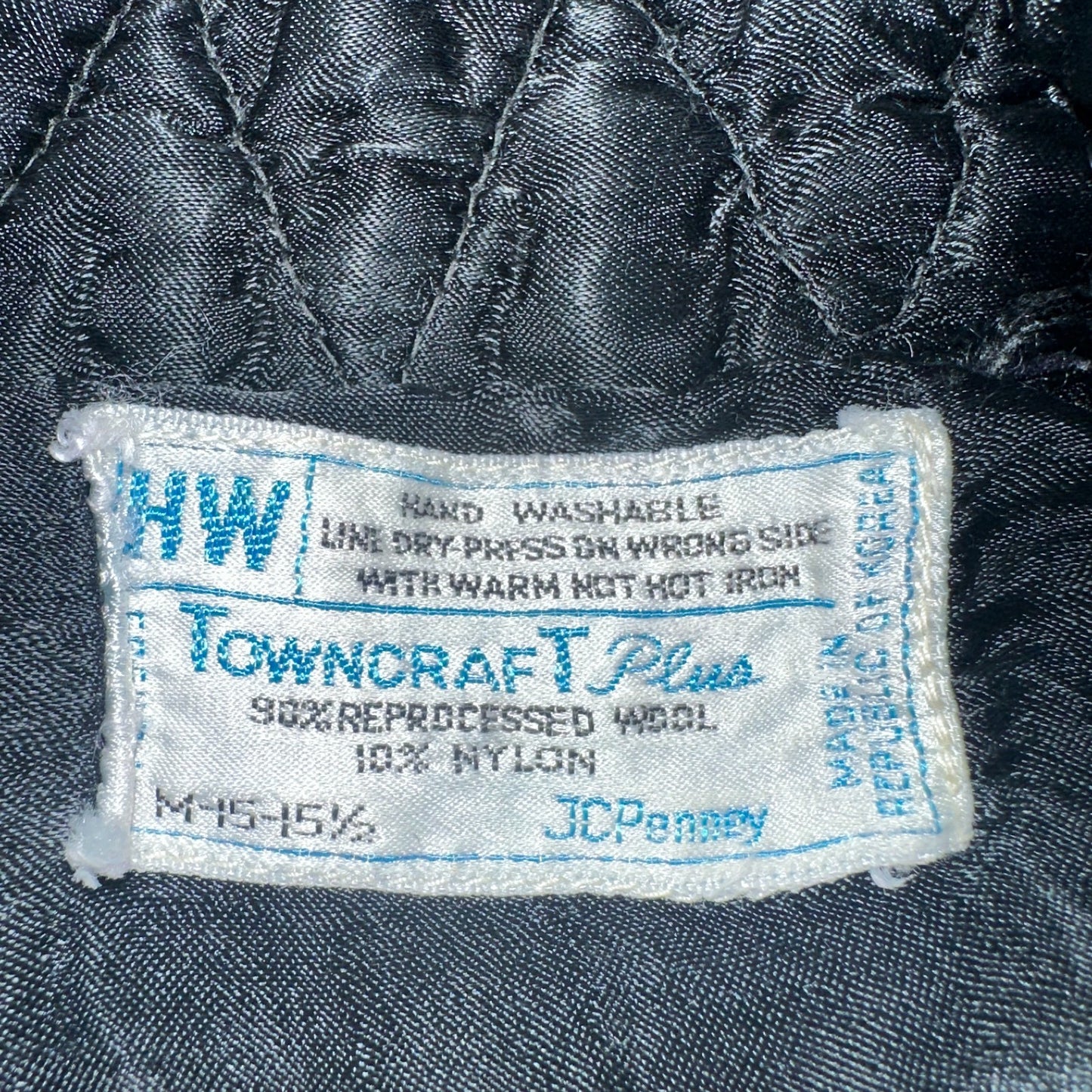 Vintage 60s 70s Towncraft Wool Flannel Blend Button Up Shirt Penneys M Blue