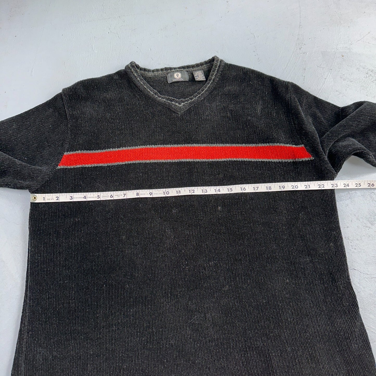 VTG Arizona Sweater Mens L Black Fleece Knit Pullover 2000s Streetwear Y2K Red