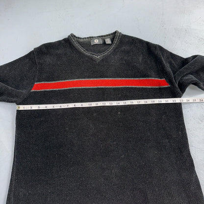 VTG Arizona Sweater Mens L Black Fleece Knit Pullover 2000s Streetwear Y2K Red