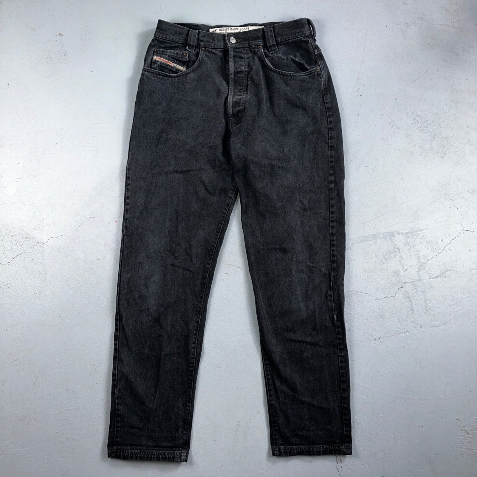 Vtg Diesel Men Saddle Relaxed Fit Black Jeans 32x33 Fits 31"  Made in Italy Y2K