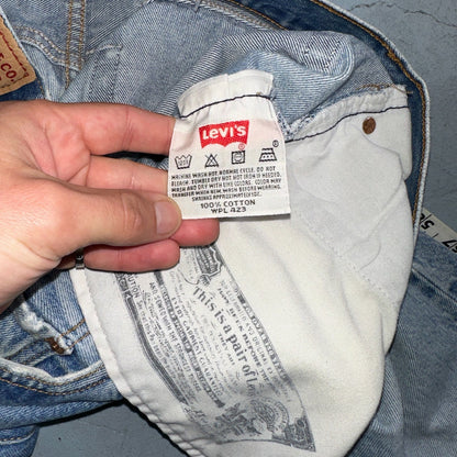 Levis 501 Vintage Y2K 90s XX Straight Leg Jeans Blue Light Wash 33x34 Act 30x31