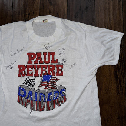 Paul Revere Raiders USA Vintage T Shirt 80s Screen Stars Autograph Confederate