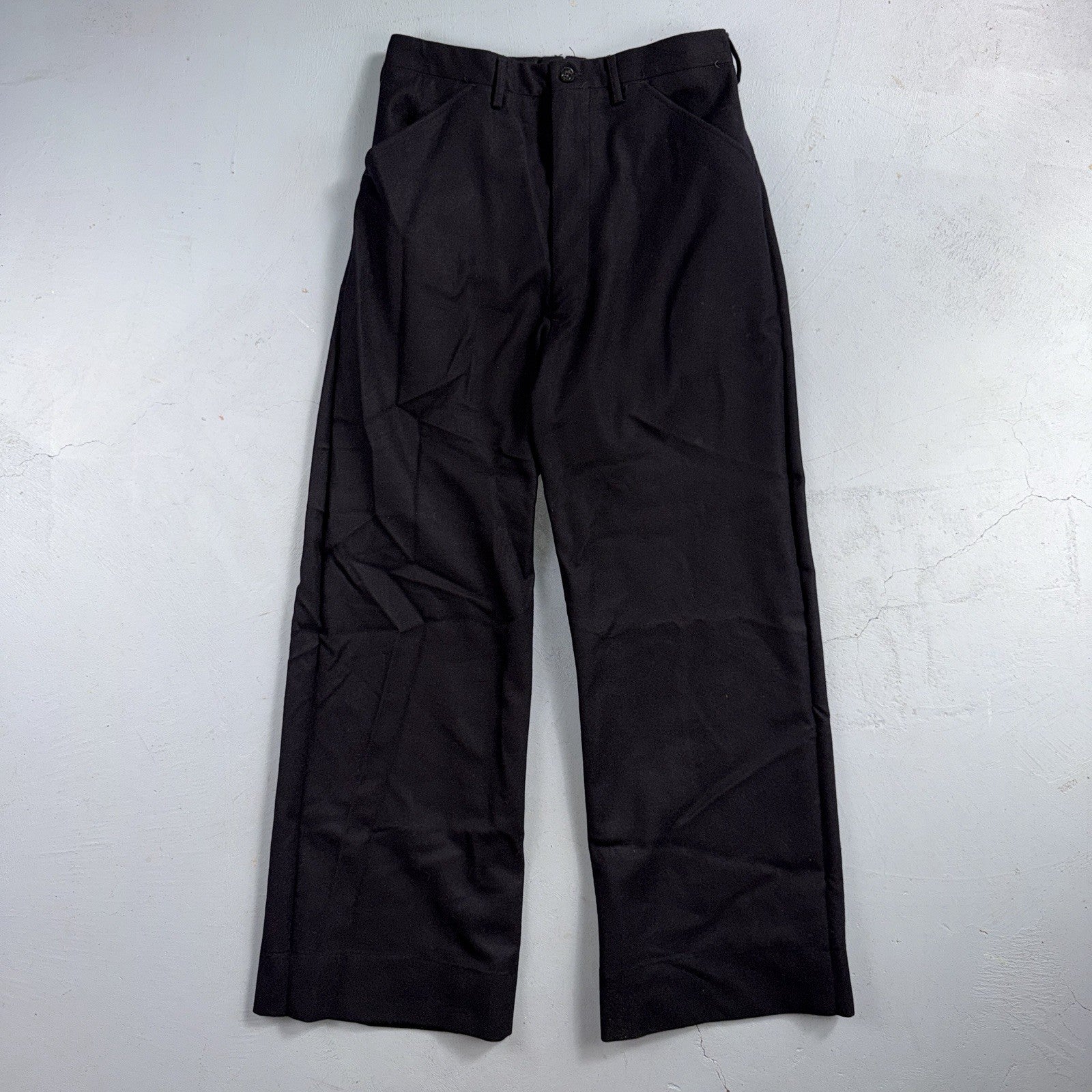 VTG 40s WWII US Naval Clothing Factory Wool Sailor Pants Navy 30L Bell Bottoms
