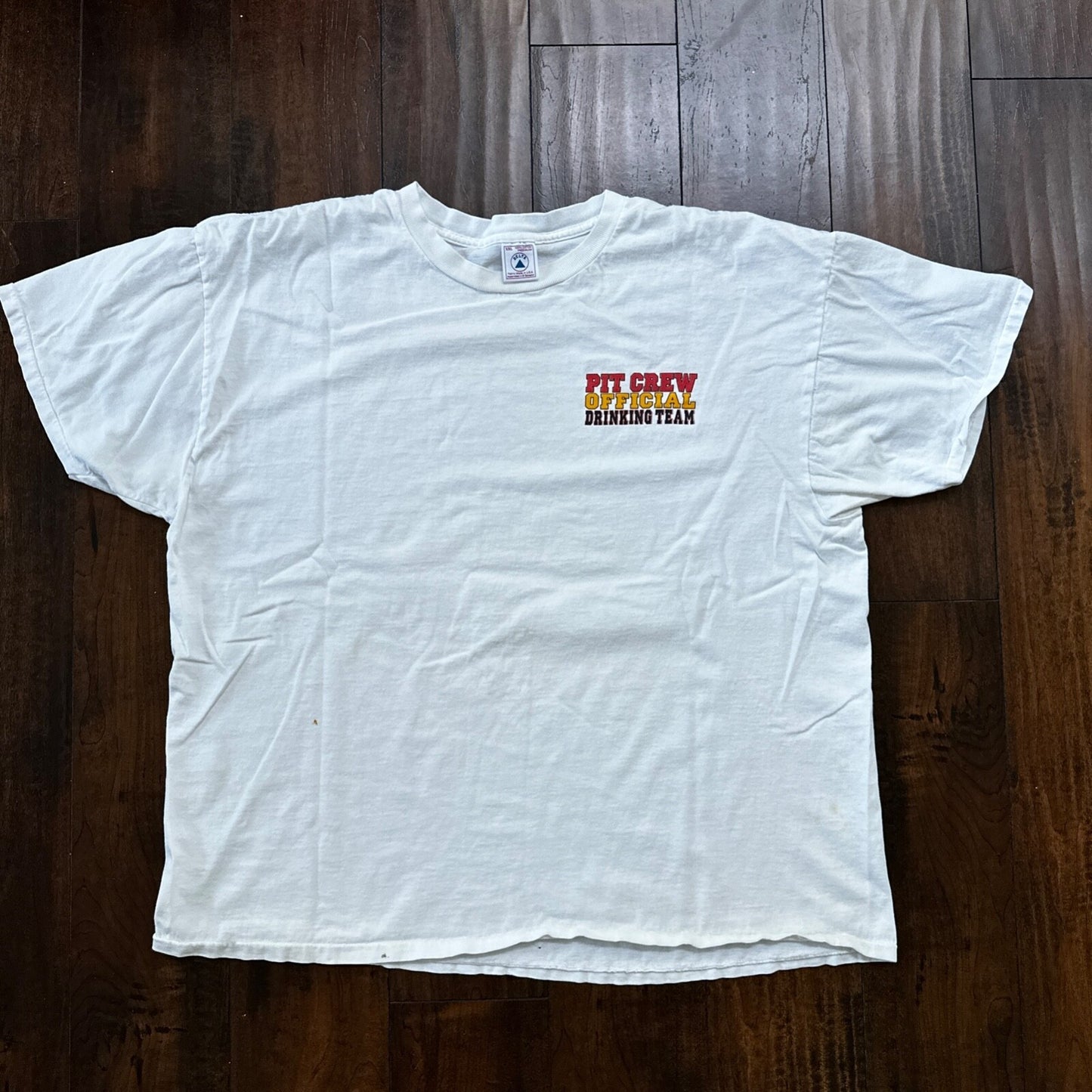 Pit Crew Drinking Team Funny VTG T Shirt Beer Budweiser Sports Racing Cars 2XL