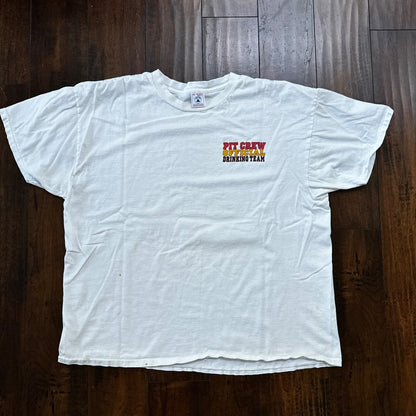 Pit Crew Drinking Team Funny VTG T Shirt Beer Budweiser Sports Racing Cars 2XL
