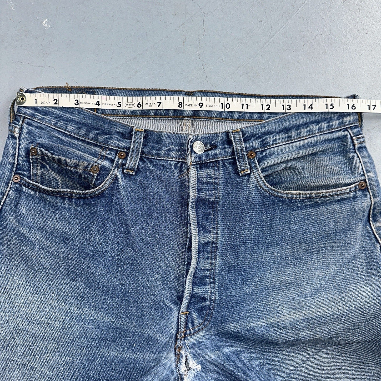 Levis 501 Vintage 80s Redline Selvedge USA XX Jeans Med Wash 35x38 Act 32x33