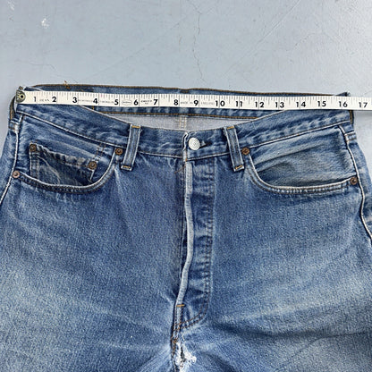Levis 501 Vintage 80s Redline Selvedge USA XX Jeans Med Wash 35x38 Act 32x33