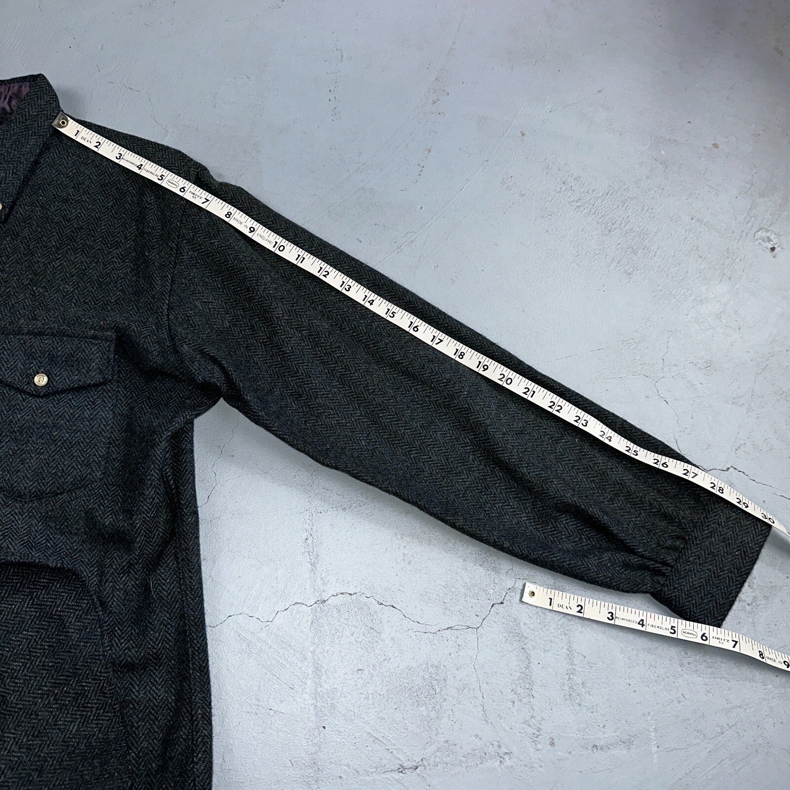 VTG Benson Rixon Shirt Mens M Button Down Dagger 60s 70s Rockabilly Herringbone