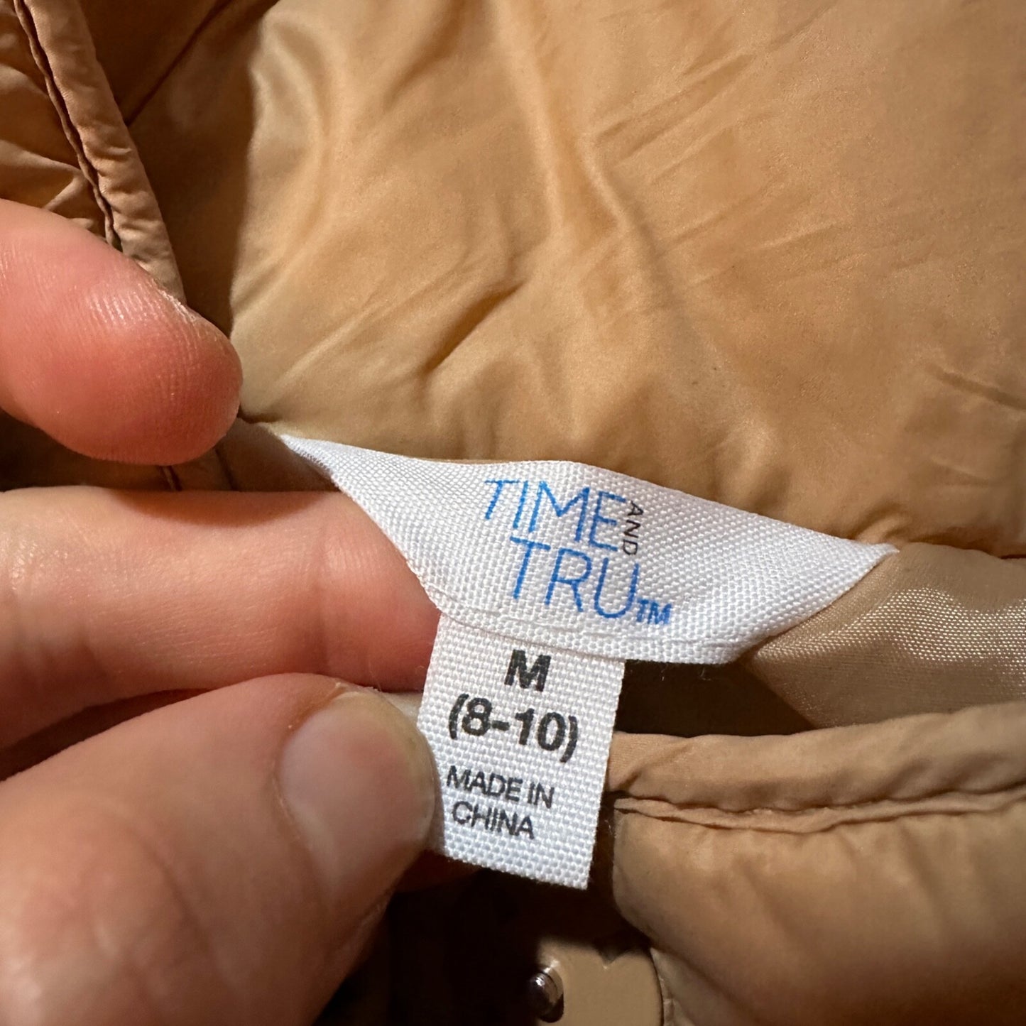 Time & Tru Misses Size M Peach Barn Jacket Beige Brown