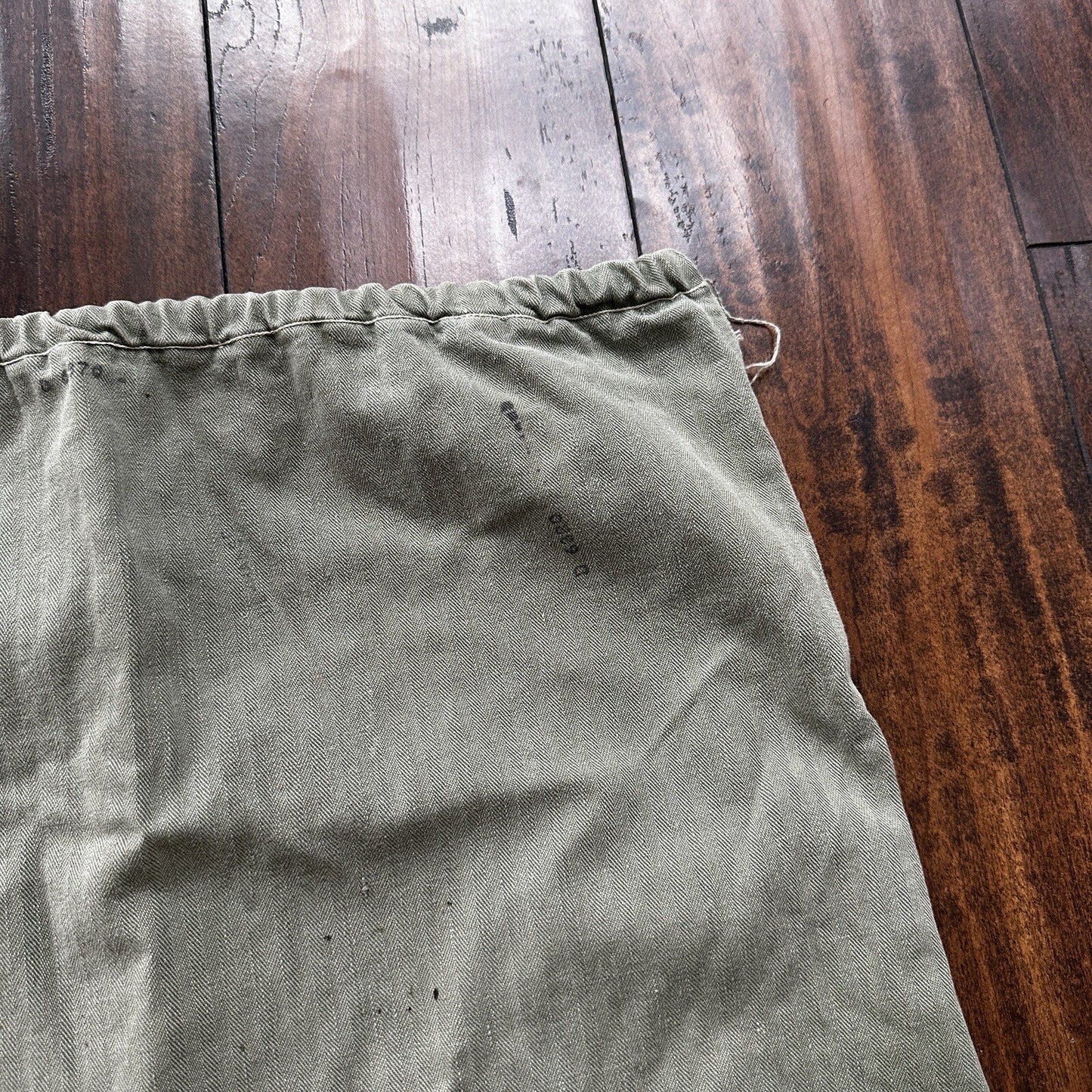 VTG WWII HBT Garment Laundry Bag Military Denim 1940s 40s 50s Stencil