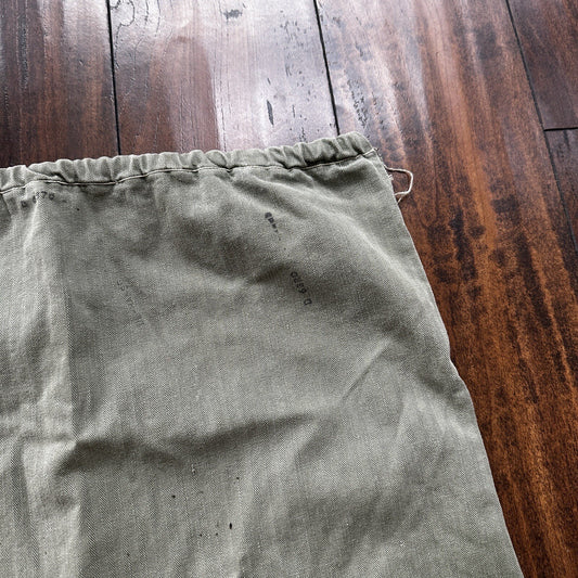 VTG WWII HBT Garment Laundry Bag Military Denim 1940s 40s 50s Stencil