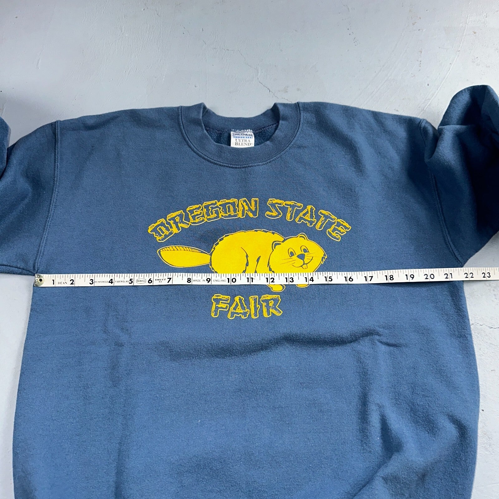 Oregon State Fair Beavers VTG Crew Neck Sweatshirt Gildan M Navy Blue OSU Y2K