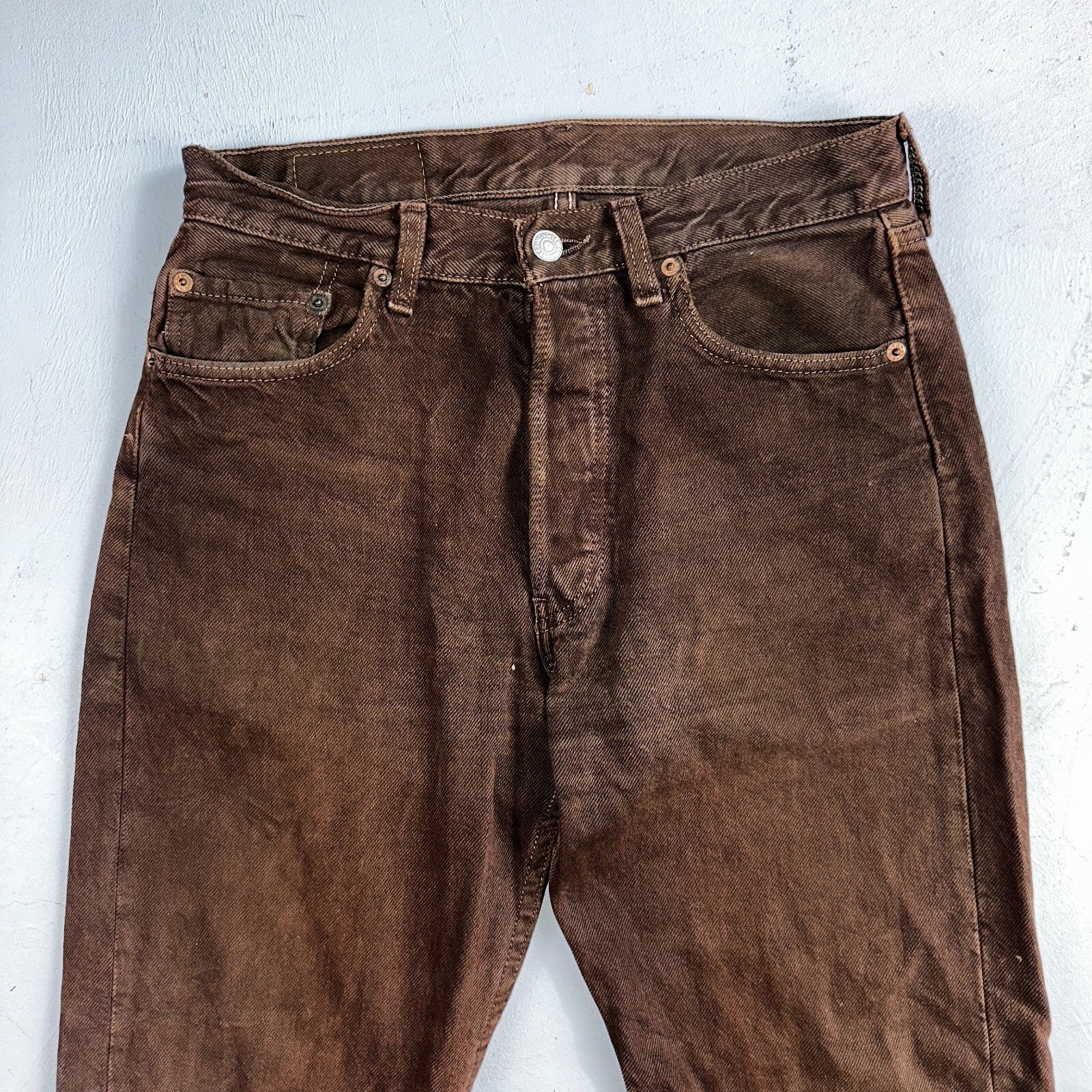Levis 501 Vintage 90s USA XX Straight Leg Jeans Brown Dark Wash 29x32 Act 29x31