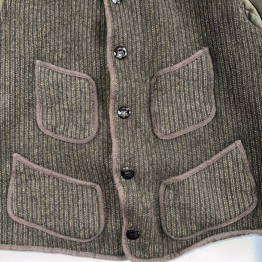 RRL Double RL Ralph Lauren Browns Beach Knit Jacket Black Gray Snap Size Small